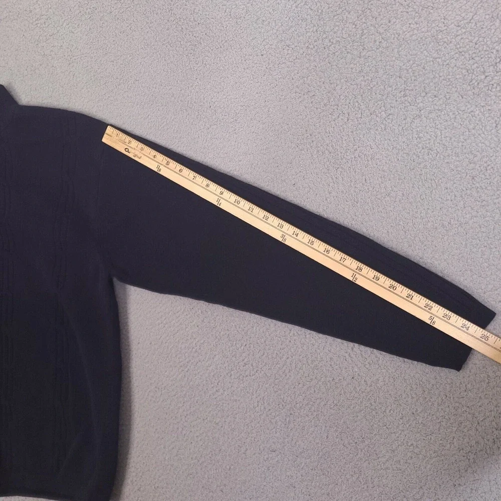 Alex Cannon‎ Sweater Mens Large Navy Blue 1/4 Zip Mock Neck